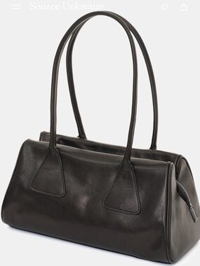 Source Unknown Black Triangular Boston Tote